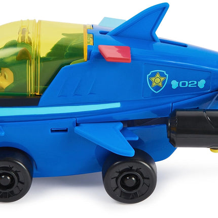 PAW Patrol, Aqua Pups Basic Vehicle Toy Car in Shark Design with Chase Puppy Figure, Toy Suitable for Children from 3 Years
