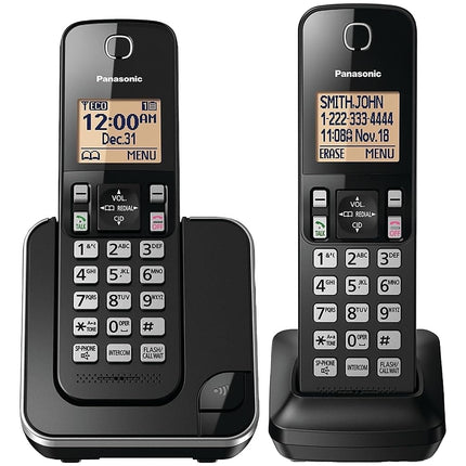 Panasonic KX-TGC352B Cordless Phone, Black, 2 Handset (Pack of 1)