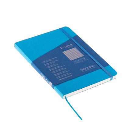 Fabriano Ecoqua Plus Stitch-Bound Notebook, 5.8" x 8.3", A5, Graph, Turquoise