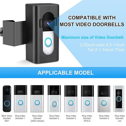 Ring Doorbell Mount, No-Drill Fit for Most Video Doorbell, Apartment Door Holder for Ring Doorbell 1/2/3/3 Plus/4/Pro/2021