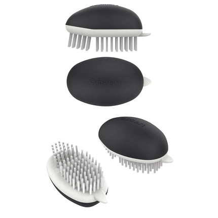 Brosse à légumes et fruits Cuisinart à double poil, taille unique, blanc et gris