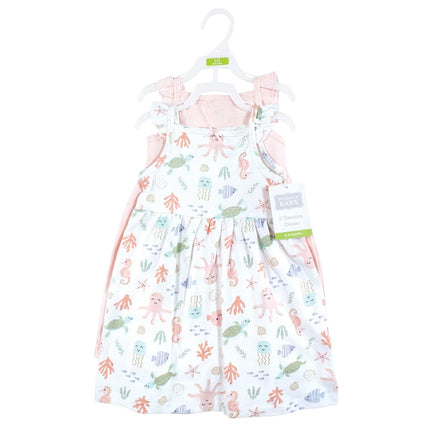 Hudson Baby Baby Girls' Cotton Dresses, Pastel Sea, 3-6 Months