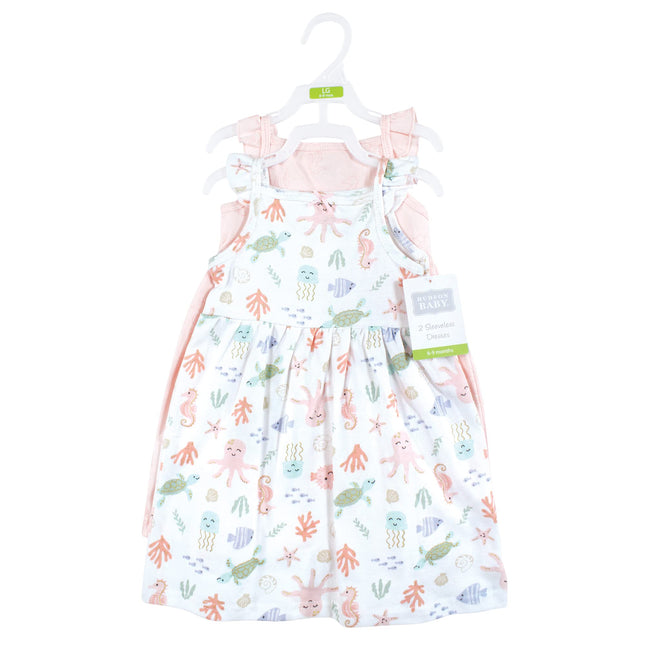 Hudson Baby Baby Girls' Cotton Dresses, Pastel Sea, 12-18 Months