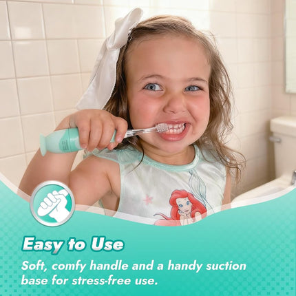 Papablic Toddler Sonic Electric Toothbrush Kids for Ages 1-3 Years, Baby Electric Toothbrush with Cute Dino Cover and Smart LED Timer, 4 Brush Heads (Jo)