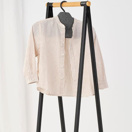 Brabantia - Steam Clothes Hanger - Solid Surface for High-Pressure Steaming on Collars and Shoulders - Quick & Easy Results - Double-Sided Use - Versatile 360° Rotating Hook - Pepper Black