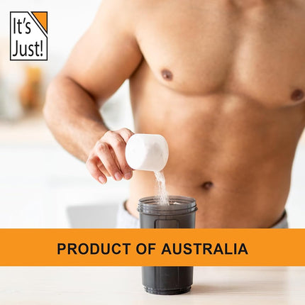 It's Just! - 100% Whey Protein Concentrate, Grass-Fed Pasture Raised, Made in Australia, RBST/rBGH Hormone Free, Premium WPC-80, No Added Flavors (Grass-Fed Unflavored, 1.25 Pound)