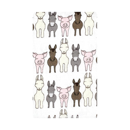 Hudson Baby Unisex Baby Cotton Flannel Burp Cloths, Farm Friends Pink 10-Pack, One Size