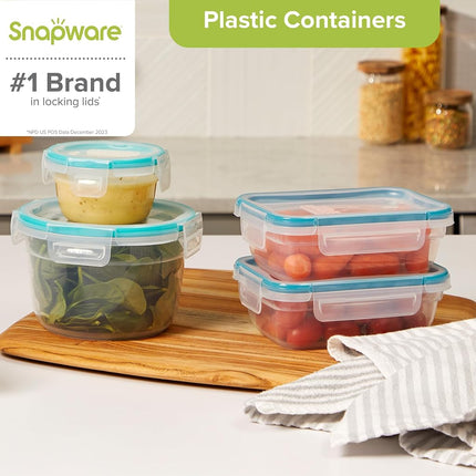 Snapware Total Solution Plastic Food Storage Container 20-Piece Set with Lids – Microwave, Dishwasher and Freezer Safe, BPA-Free Lids for Kitchen Organisation