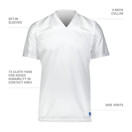 Russell Athletic Boys Youth Solid Flag Football Jersey White