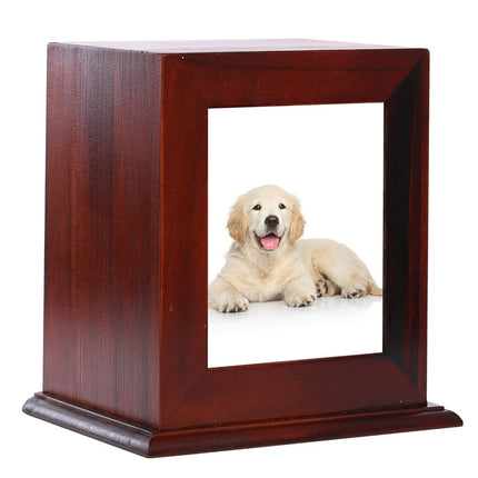 BRKURLEG Dog Urns for Ashes, Wood Pet Urn with Pho
