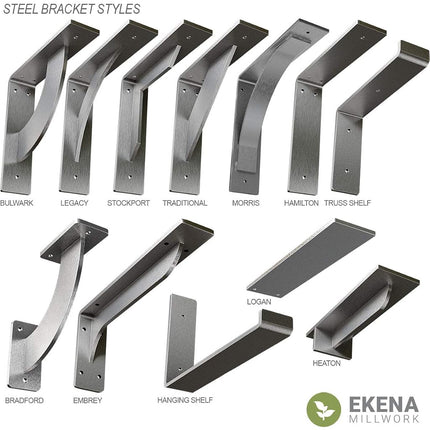 Ekena Millwork BKTM02X18X18TRHDB Steel Bracket Traditional, 2"W x 18"D x 18"H, Hammered Dark Bronze
