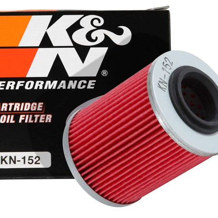 K&N Powersports Oil Filter - Cartridge 56x75mm compatible with Can-Am, Aprilia, Bombardier (KN-152), Black
