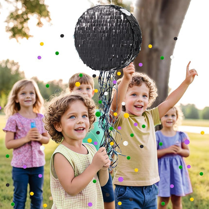 WERNNSAI Black Round Piñata