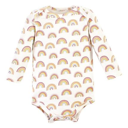 Hudson Baby Bodysuits à manches longues en coton unisexe pour bébé, lot de 3 Sunshine Rainbows, nouveau-né