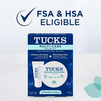 Tucks Blistex Multi-Care Relief Kit - Witch Hazel Pads, Cream & Witch Hazel, 40 Count (Pack of 1)