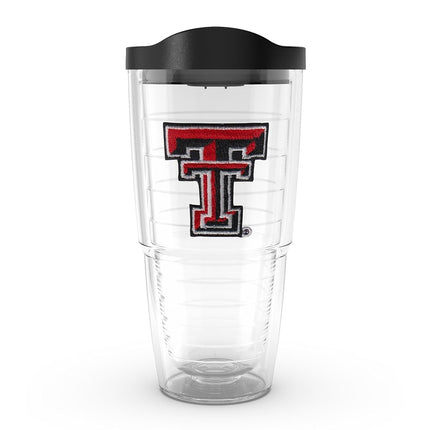 Tervis Gobelet individuel emblème Texas Tech University avec couvercle noir, 24 oz, transparent