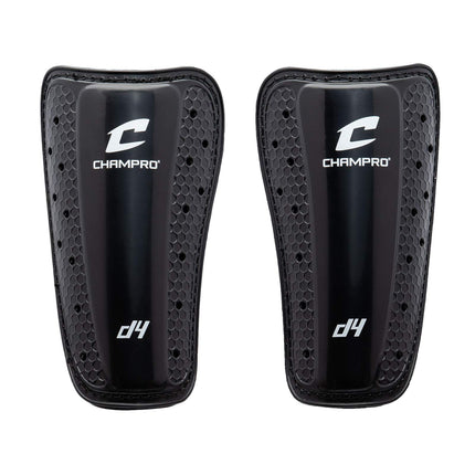 CHAMPRO D3 Molded Shin Guards, Medium, Black