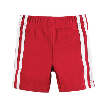 Hudson Baby Unisex Baby and Toddler Shorts Bottoms 4-Pack, Red Navy, 0-3 Months