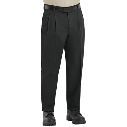 Red Kap Men's Pleated Twill Slacks, Black, 50x34