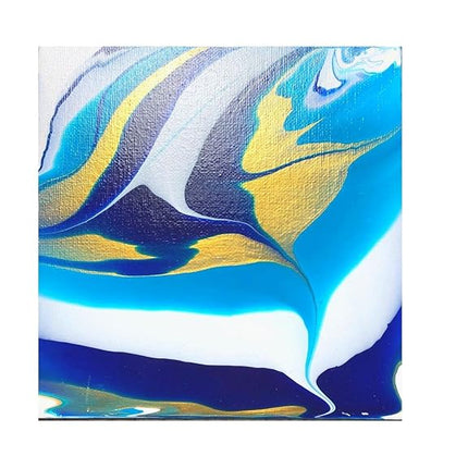 Pebeo 524602 Pouring Medium, Acrylic, White, Blue, Turquoise, Gold, 4 x 59ml, 1 x 50ml