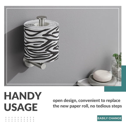 Toilet Paper Holder with Round Plate Aomasi SUS304 Stainless Steel Vertical Tissue Roll Hanger Bathroom Accessory Brushed Nickel