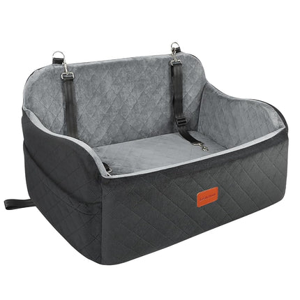 Lealchum Dog Car Seat Up to 55lb,2 Clip-On Safety 