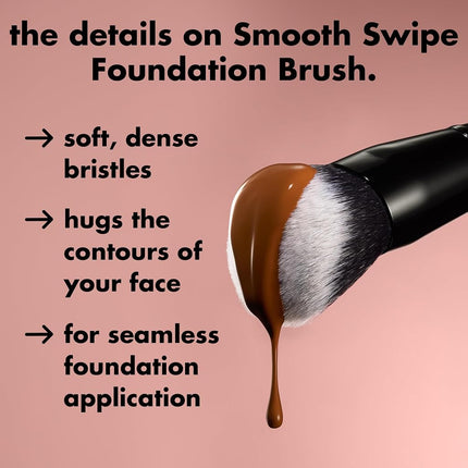 e.l.f. Smooth Swipe Foundation Brush, Face Makeup Brush For A Natural-Looking Finish, For Liquid & Cream Formulas, Vegan & Cruelty-Free