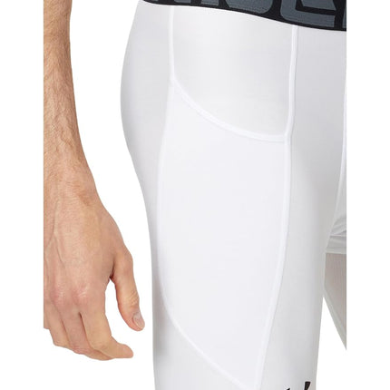 Under Armour Men's Standard HeatGear Compression Shorts, White (100)/Black, XX-Large Tall