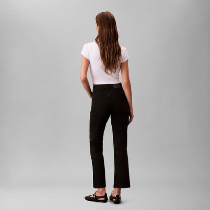Calvin Klein Women's High Rise Straight Fit Jeans, True Black, 28W x 27L