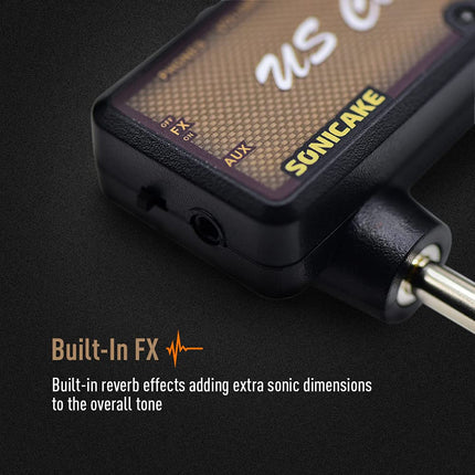 SONICAKE US Classic Plug-In USB Chargable Portable Pocket Guitar Headphone Amp Carry-On Bedroom Effects