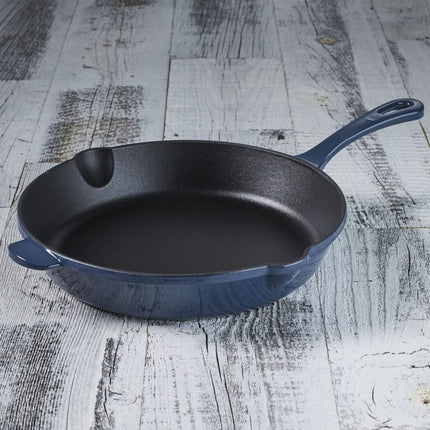 CUISINART CI22-24BG Chef's Classic Enameled Cast Iron 10" Round Fry Pan, Provencal Blue