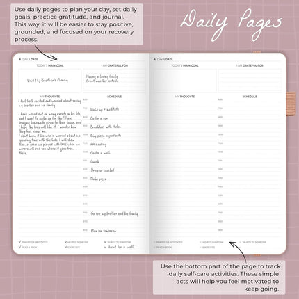 Clever Fox Addiction Recovery Journal, Daily Sobriety Planner A4 Rose Gold