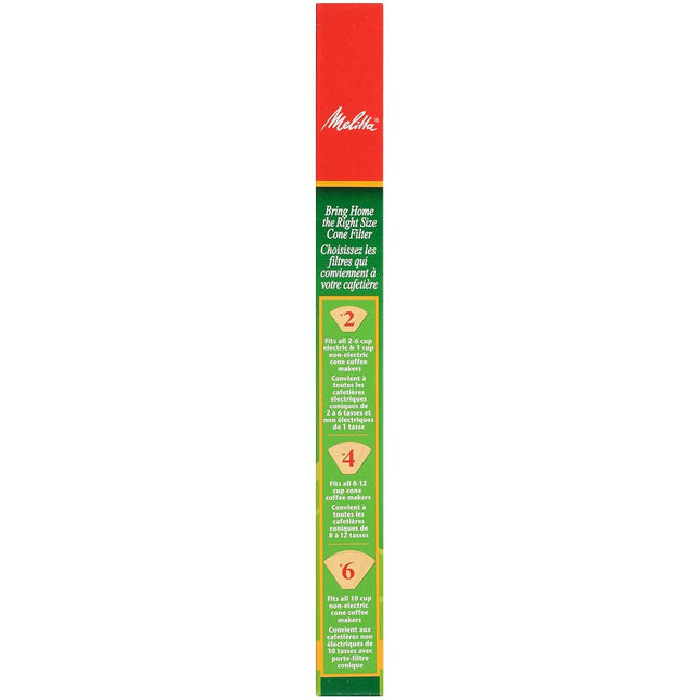 Melitta #6 Cone Coffee Filters, Natural Brown, 40 Count