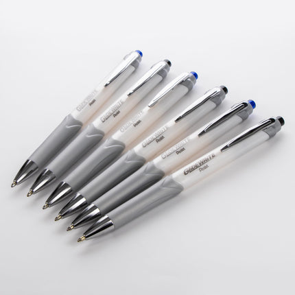 Pentel Glidewrite Signature Ballpoint Pen, (1.0mm) Medium, White Barrel, Blue Ink, 3-pk (BX930WBP3C)