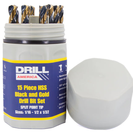 Drill America 15 Piece Heavy Dutyy High Speed Stee