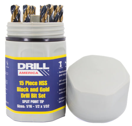 Drill America 15 Piece Heavy Dutyy High Speed Stee