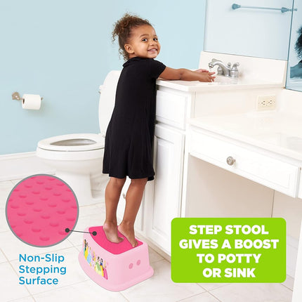 Disney Princess Loving Life 2 Piece Essential Potty Training Set - Soft Cushion, Baby Potty Training, Safe, Easy to Clean, Step Stool