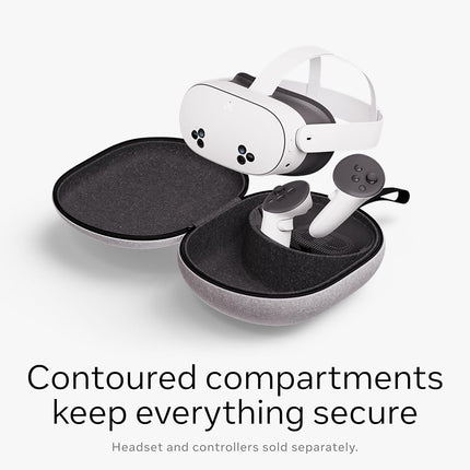 Meta Quest Compact Carrying Case — Works with Meta Quest 3/3S — Refreshed Compact Design — Fits Quest 3/3S, Touch Plus Controller, Active Straps, Charging Cable, and Adapter