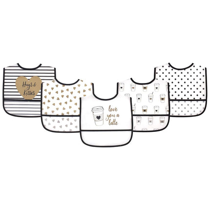Bavette imperméable en PEVA unisexe pour bébé Hudson Baby, Latte, Taille unique