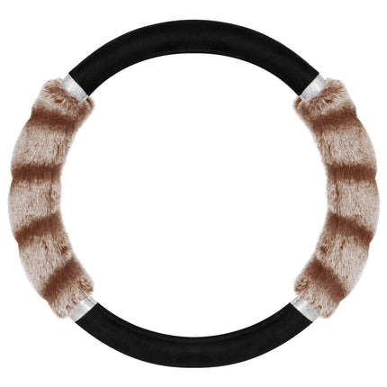 BDK Bear Fur Steering Wheel Cover, Plush Faux Fur 