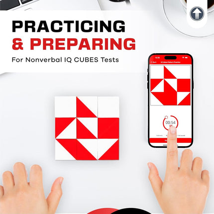 Test Cubes (Red and White) - Study for Block-Design Test, Practice Cognitive Spatial Reasoning Test, 9 Kohs Cubes, WAIS and WISC Test Preparation