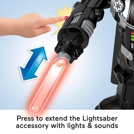 Fisher-Price Imaginext STAR WARS Darth Vader Bot 2+ Ft Tall Toy, Lights Sounds & Stormtrooper Metal Character Key for Kids Ages 3+ Years, HXG51