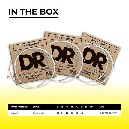 DR Strings Hi-Def Neon White Acoustic Lite