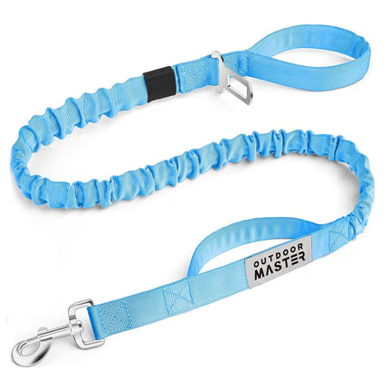 OutdoorMaster Bungee Dog Leash (Blue Upgraded, 4 F