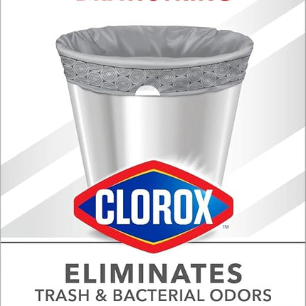 Glad Small Drawstring Trash Bag with Clorox, 4 Gal Lemon Fresh Bleach Scent 80 Ct (Package May Vary)