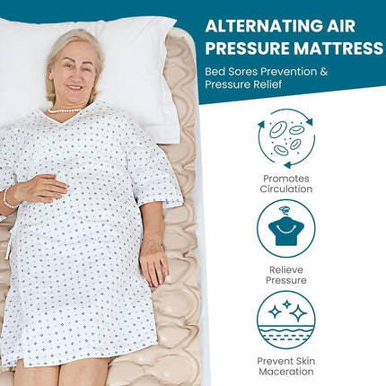 KEKOY Alternating Air Pressure Mattress for Bed Sore Prevention, Hospital Mattress Topper with Whisper Quiet Pump, Waterproof, Heat Resistant Ulcer Cushion Pad for Hospital, Home, Medical Use
