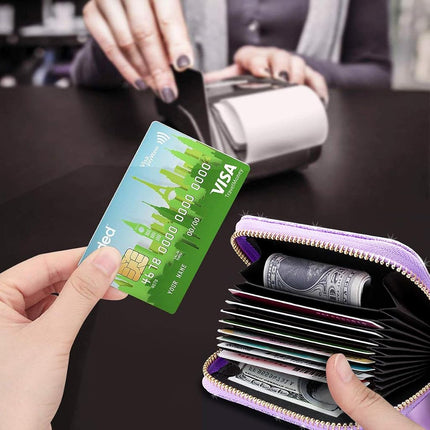 Coco Rossi Women's Small Credit Card Wallet RFID Glitter Cute Credit Card Holder Wallets for Women, A Glitter Purple, S, Travel Wallet