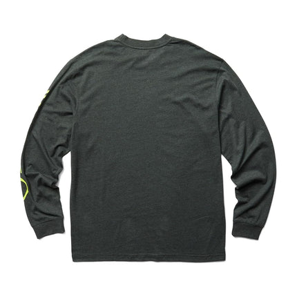 Wolverine Graphic Long Sleeve Tee - Sleeve Logo Dark Gray Heather/Hi Vis MD