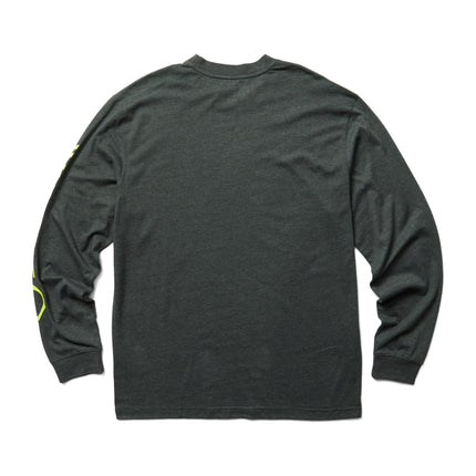 Wolverine Graphic Long Sleeve Tee - Sleeve Logo Dark Gray Heather/Hi Vis MD