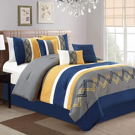 Chezmoi Collection Arden 7-Piece Modern Pleated St